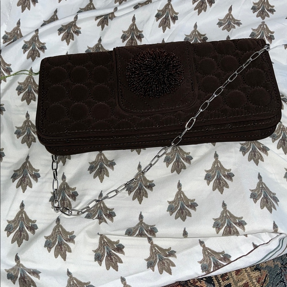 Vera Bradley Chocolate Brown Quilted Women's Clutch Bag NWT